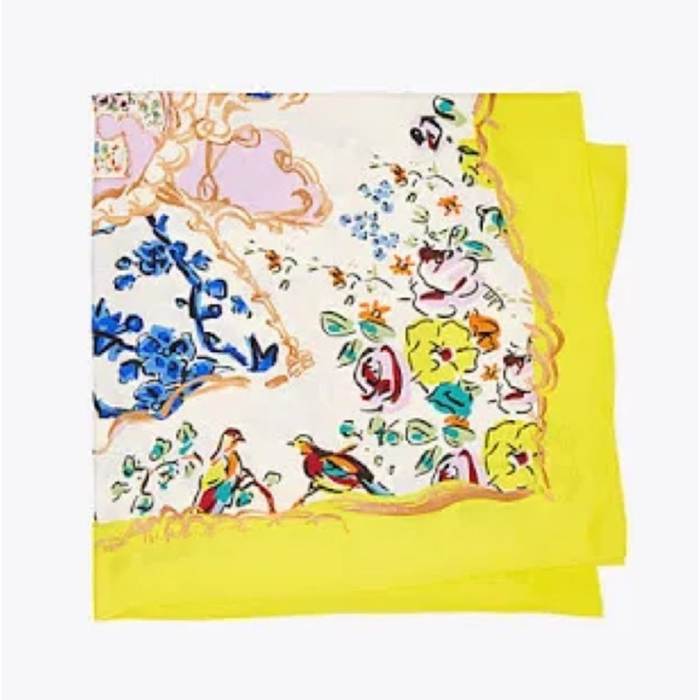 Tory Burch Floral Silk Scarf - Picture 4 of 7